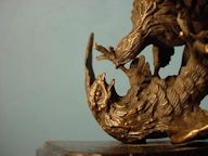 Bronze Sculpture of Fighting Eagles