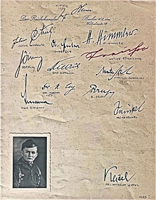 Hitler Signature with other Dignitaries