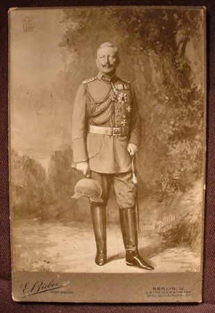 Kaiser Wilhelm II Porträt Deutsches Reich Signatur Hohenzollern A2 LW 011